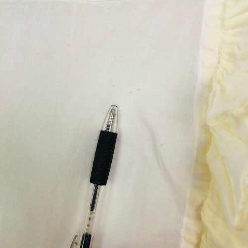 Vintage Half Apron White Yellow Ruffle Sheer 15.5" L 17" W Tie Back 29" L Ea - Picture 6 of 8