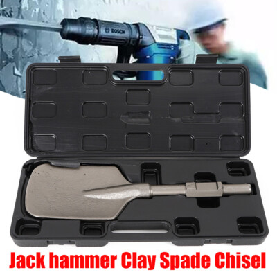 Square Clay Spade Scoop Shovel Chisel Bit 1.18'' Hex Shank Demolition Hammer