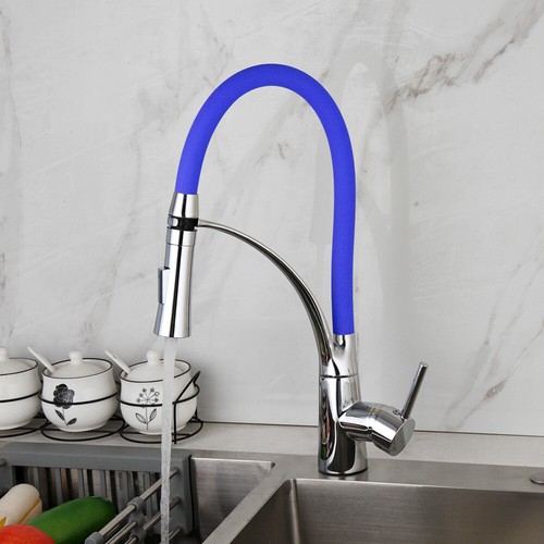 Colorful Kitchen Sink Mixer Faucet Rotate Neck Pull Down Spout Single Hole Taps - Imagen 4 de 58