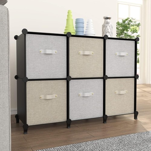 6-Cube Storage Organizer, Closet Organizer Storage Cabinet Shelf Bookcase - Picture 2 of 11