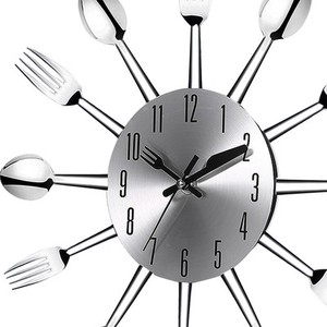 Wall Clock Stainless Steel Kitchen Watch Quartz Needle Image Is Loading Wall Clock Stainless Steel Kitchen Watch