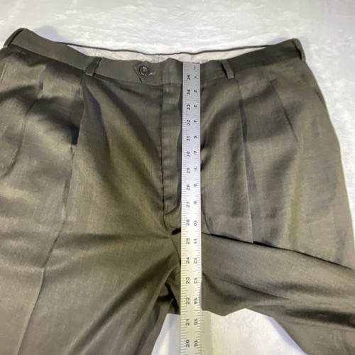 Louis Raphael Pants Mens 40x30 Brown Rosso Red Dress Slacks Pleated Cuffed - Picture 8 of 18