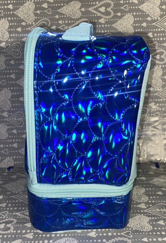 Blue Mermaid Scales Shiny 2 Compartment lunch box NEW - Picture 3 of 12