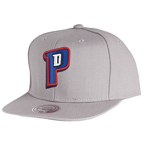 Mitchell & Ness NBA Detroit Pistons Gray Team Logo Old School Snapback Cap Hat - Picture 3 of 4