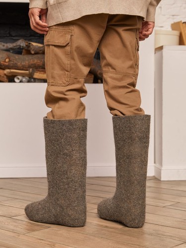 Felt men's boots sheep wool grey handmade winter walenki valenki - Picture 4 of 11