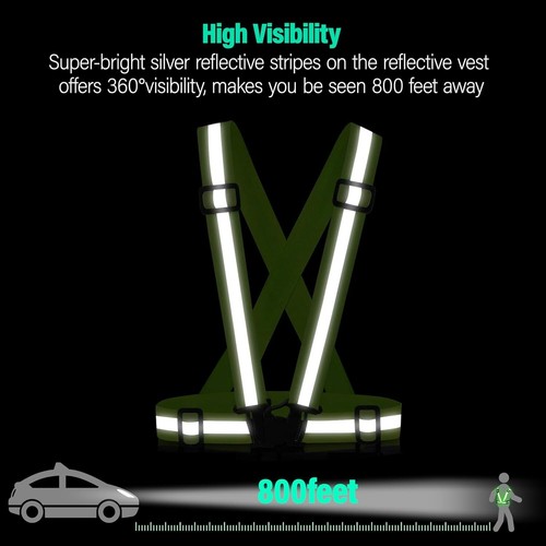 2-Pack High Visibility Reflective Running Vests - Adjustable Safety Gear for All - Picture 4 of 8