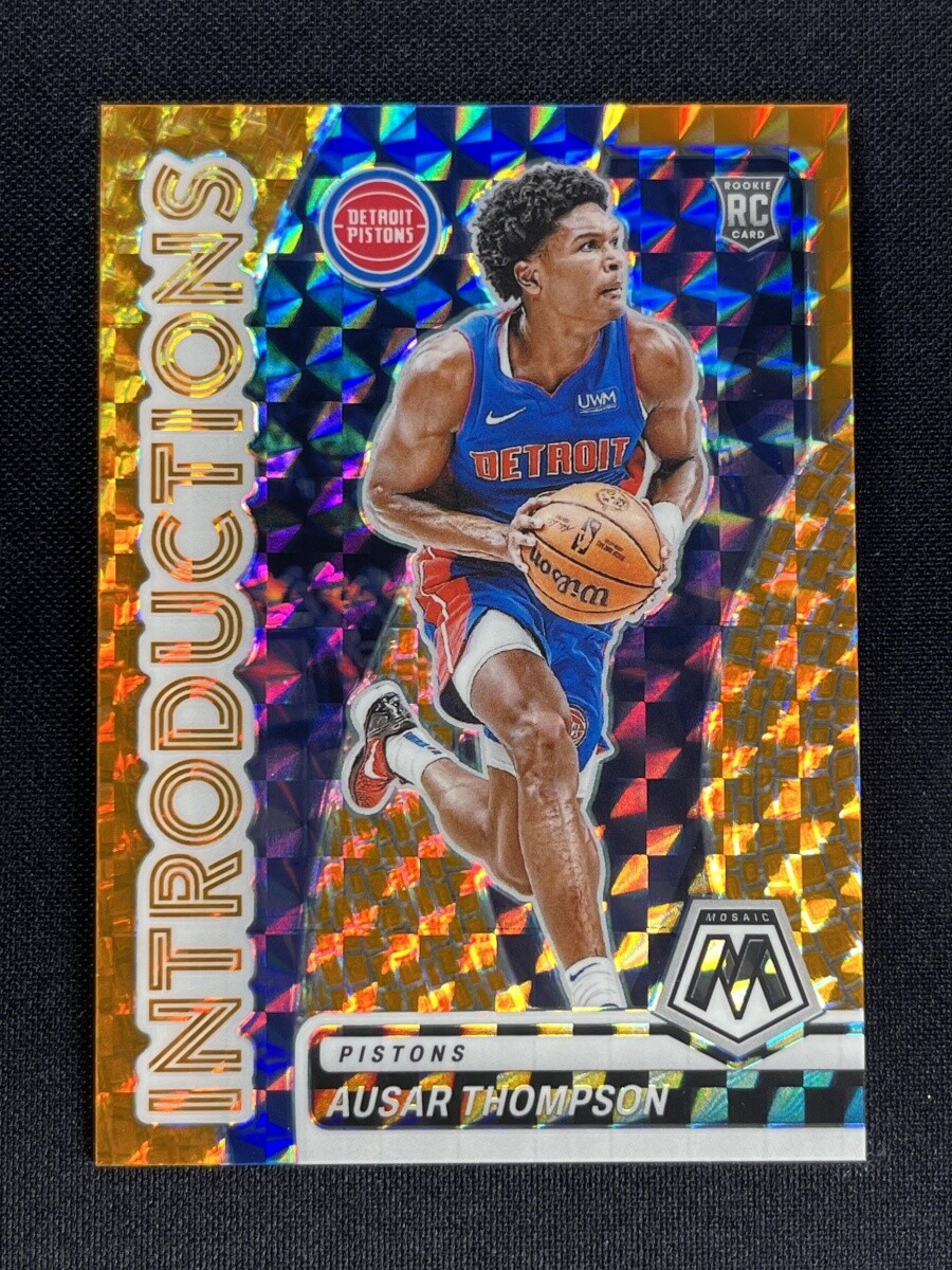 2023-24 Panini Mosaic Ausar Thompson #12 Orange Introductions RC Rookie /49