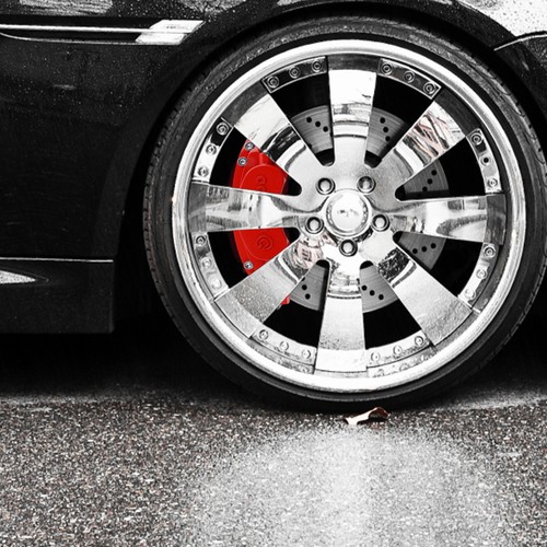 4 x 3D Red Car Auto Disc Brake Caliper Covers Front+Rear Wheels Accessories Set - Picture 7 of 8