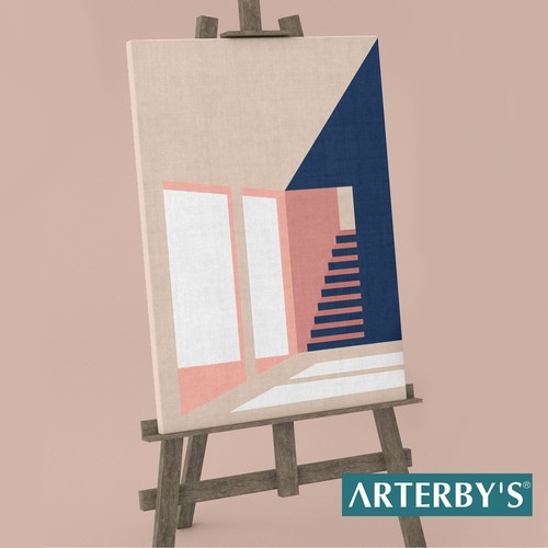 Canvas Canvas Canvas Frame Poster - Minimal Illustration Architecture A0011-D003 - Picture 6 of 19