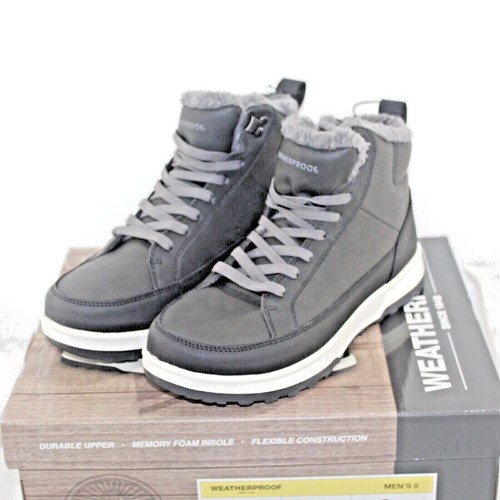WEATHERPROOF men LogJam lace up ankle winter boot shoe Multi sizes dark gray NEW - Picture 1 of 6