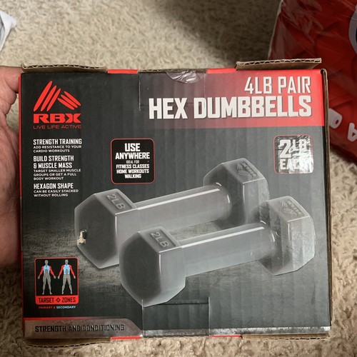 NEW RBX 2 lb Hand Weights Set of 2 (4 lb pair) Toning & Training  - Picture 3 of 3