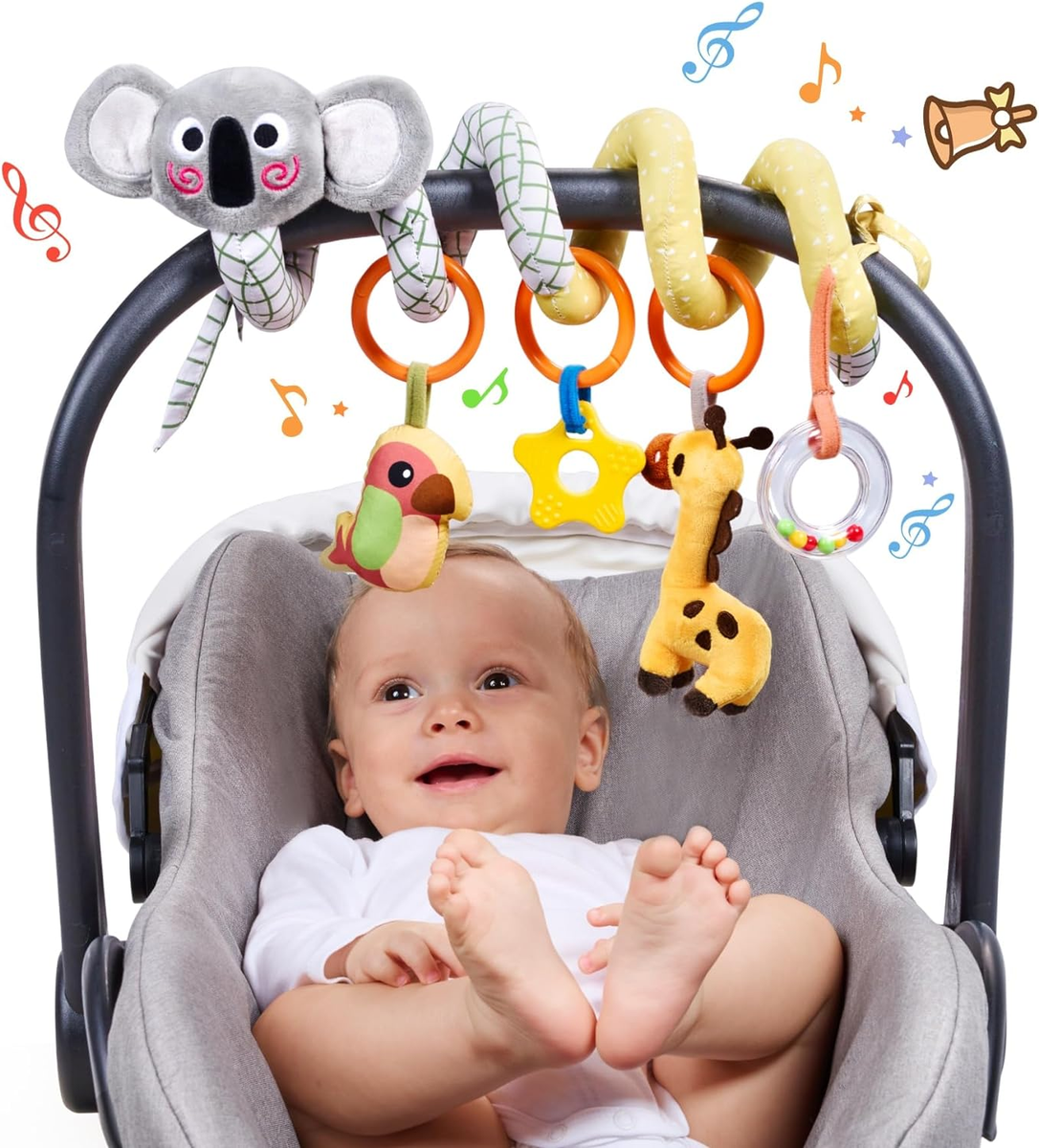 Spiral Car Seat Toys Baby Toys for 0 3 6 9 12 Months Infant Stroller Toy Newbor