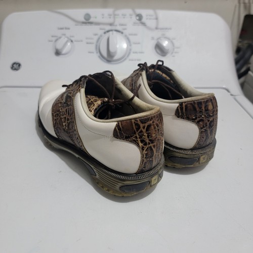 Zapatos deportivos de golf Footjoy Dryjoys Tour cuero de cocodrilo 53754 para hombre talla US 9 N - Imagen 5 de 9