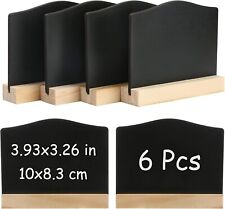 6 Pack Mini Chalkboard Signs, Double Sided Small Black Chalk Board Place Cards