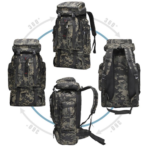80L Hiking Military Tactical Backpack Rucksack Camping Outdoor Travel USB Bag - Picture 11 of 24
