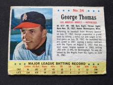 1963 Post Cereal Baseball Card # 34 George Thomas  - Los Angeles Angels (VG)