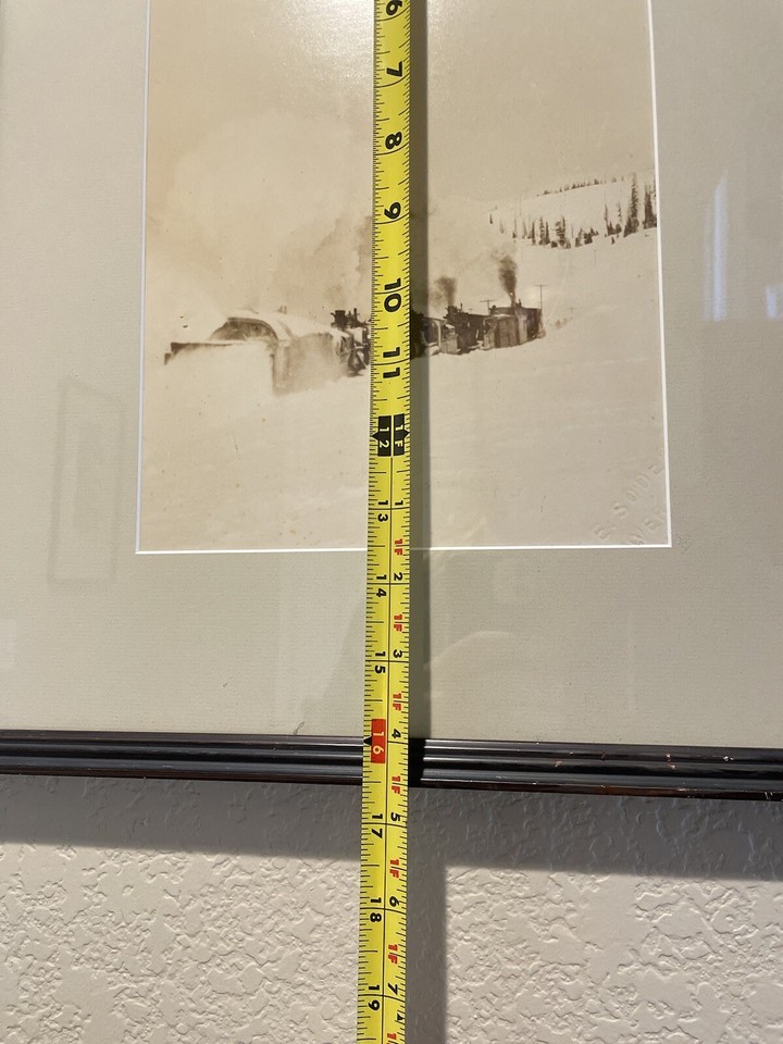 Western Train Photographs LOT of 2 Black & White in Wooden Frames Decor