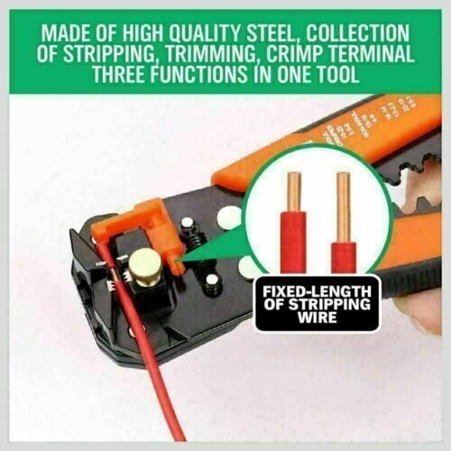Automatic Self Adjustable Cable Wire Crimper Crimping Cutter Stripper Plier Tool - Picture 6 of 15