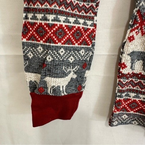 Children’s Place Unisex Kids Holiday 2-Piece Pajama Set w/Moose in Grey/Red - Picture 6 of 8