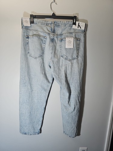 Calvin Klein Mens Straight Fit Ripped Jeans Size 36 100% Cotton Zip Fly - Picture 9 of 12