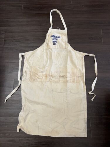 Vintage 1960s American Desk Mfg. Co. Canvas Apron Temple Texas Advertising - Picture 2 of 16