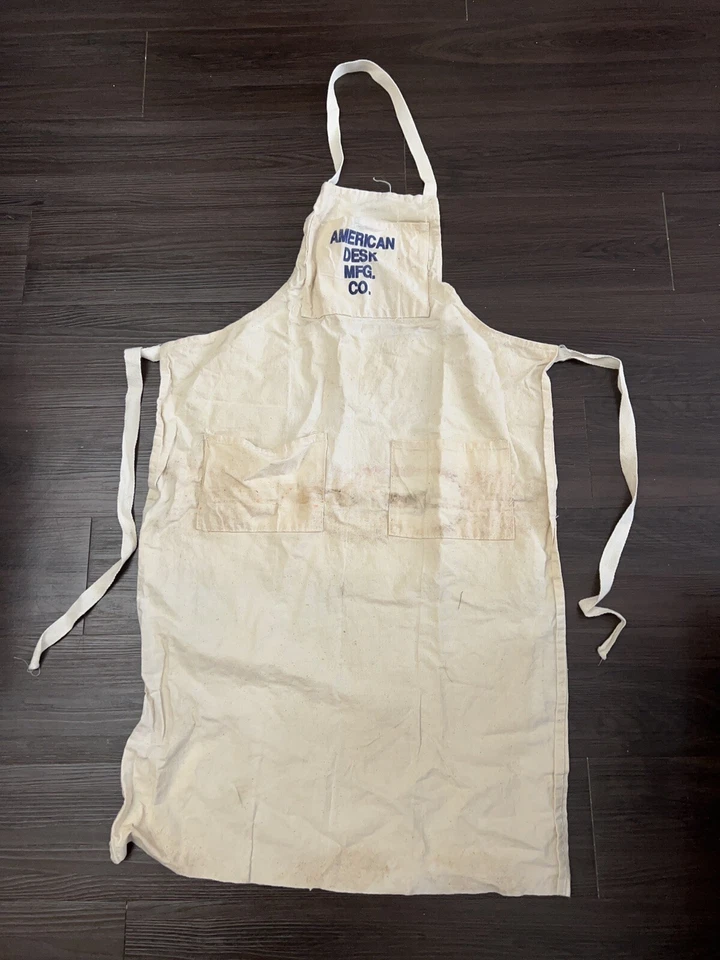 Vintage 1960s American Desk Mfg. Co. Canvas Apron Temple Texas Advertising - Image 2 of 4