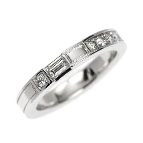 Harry Winston Pt950 Diamond Ring Traffic Accent Band Pinky - Auth free shipping