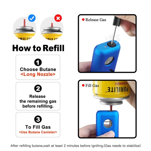 2 Pack Torch Lighter Triple Jet Flame Butane Refillable Torch Lighters with Box - Picture 6 of 15