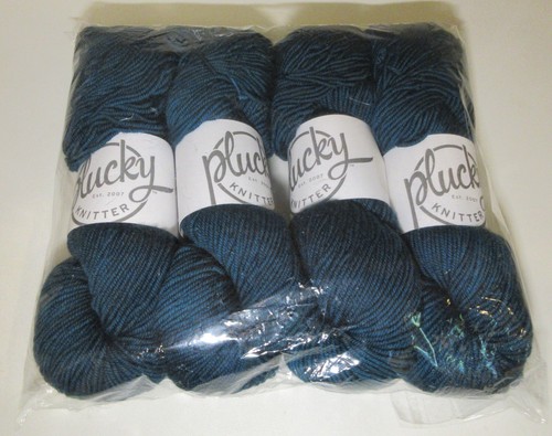 Plucky Knitter Primo Worsted Yarn "Strut Your Stuff" ( dark teal) 4 Skeins SW