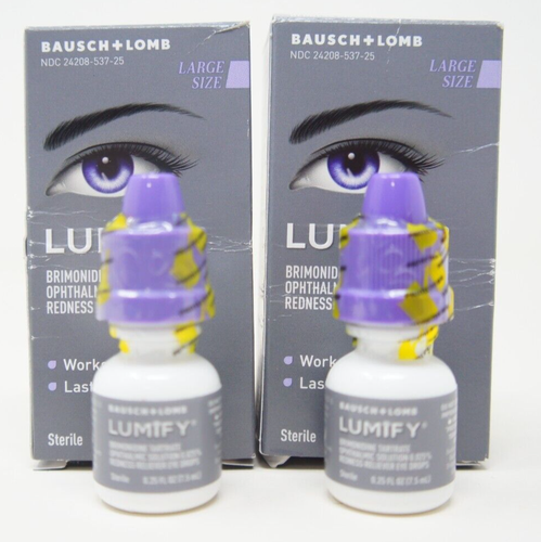 Lumify Redness Reliever Eye Drops Large Size, 0.25 Oz, Large Size (2 Pack) 08/26