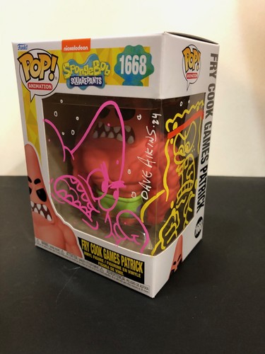 FRY COOK GAMES PATRICK Funko Pop 1668 signed w/artwork by DAVE AIKINS SpongeBob - Picture 4 of 8