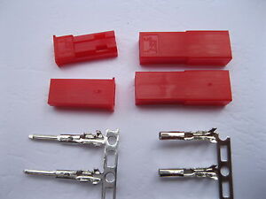 YOUKITTY 1000 Set JST 2 Pin Housing and Pin Connector Female & Male Red Color 