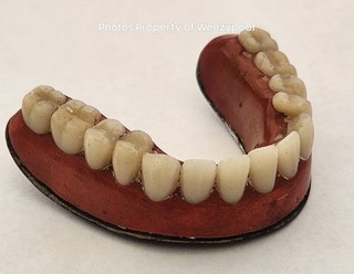 Vintage Vulcanite & Metal Partial Denture Lower Dental Bridge False Teeth Oddity