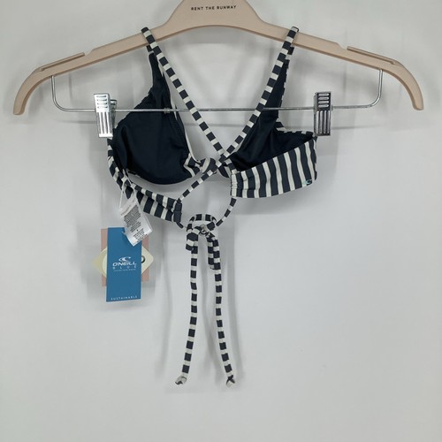 O’Neill NWT Girls Size 8 Lilia Stripe Knot Swim Top Bikini X68 - Picture 3 of 7