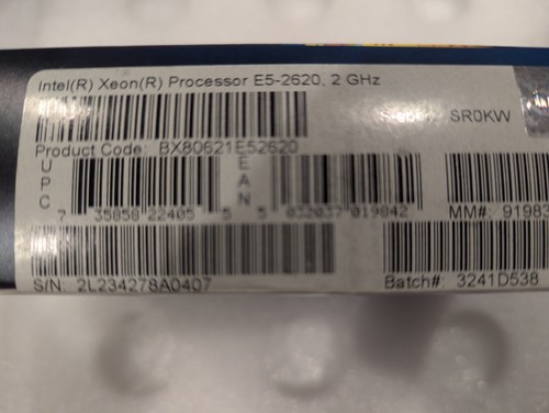 [NEW SEALED] Intel Xeon Processor E5-2620 15M Cache 2.00 GHz 7.20 GT/s Intel QPI - Picture 3 of 3