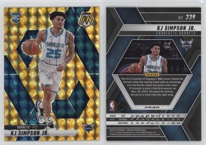2024-25 Panini Mosaic Rookies Reactive Yellow Prizm KJ Simpson Jr #239 Rookie RC