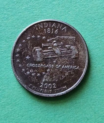 2002 P Indiana Quarter - Black Color Error - Rare Collector's Gem! - Picture 1 of 3