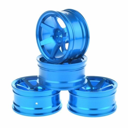 4Pcs Aluminum Wheels Hub Rims For 1/10 RC Car Tamiya TT-01 TT02 Sakura HSP HPI - Picture 2 of 16