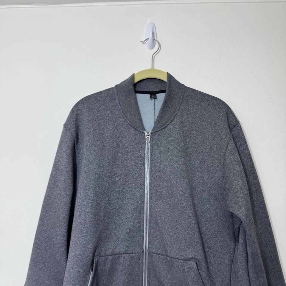 Chaqueta Bomber Lululemon Para Hombre City Sweat Polar Talla L Gris Bolsillos con Cremallera Completa Foto 2 de 4