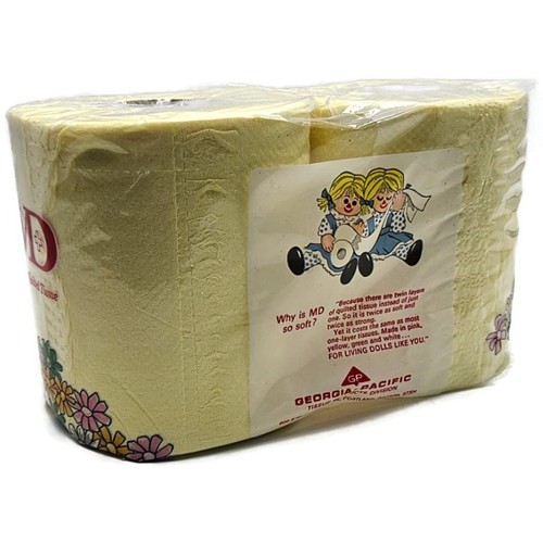 Papel higiénico MD vintage amarillo doble acolchado pañuelo de baño 2 rollos 2 capas NUEVO - Imagen 10 de 14