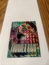 2023-24 Panini Mosaic Jayson Tatum Green Mosaic Prizm Thunder Road # 15