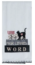 Kay Dee Designs Four Legged Word Embroidered Tea Kitchen Towel, 18" x 28"