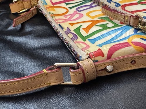 DOONEY & BOURKE White Multicolor Logo Monogram Crossbody Bag - Picture 10 of 17