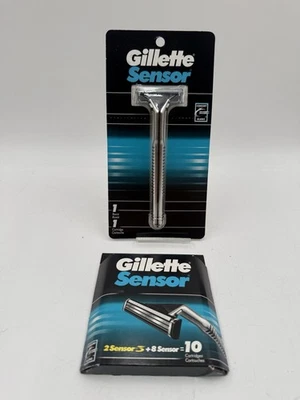 Gillette Sensor Razor Vintage With Senor 3 & Sensor Cartidges Sealed New NOS - Image 1 of 4