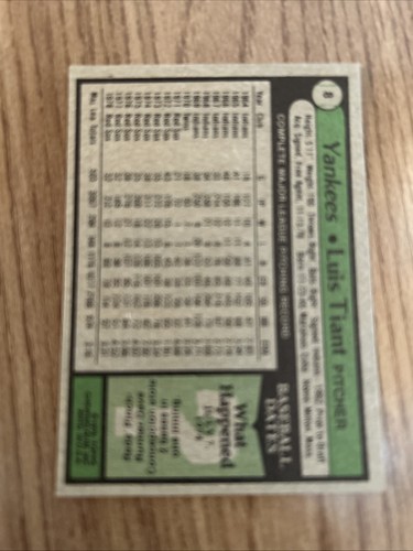 1979 Topps Burger King Karte #8 Luis Tiant New York Yankees NmMt kostenloser Versand! - Bild 3 von 3