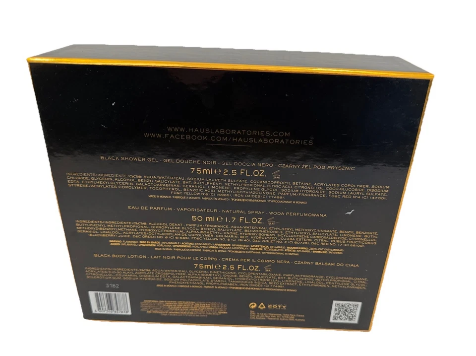 Lady Gaga Fame Black Fluid  3pc set 50ml EDP,75ml  gel  75ml body lotion women - Image 2 of 3