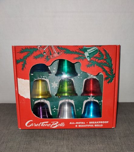 Vintage Carol Ton Aluminium Weihnachtsglocken insgesamt 8 Ganzmetall lesen - Bild 1 von 5