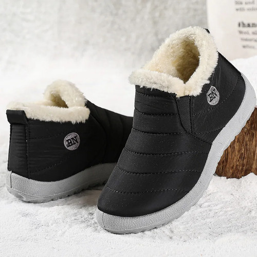 Hombres Mujeres Invierno Botines Cálidos Piel Nieve Informales Zapatos Botines Pareja - Imagen 8 de 28