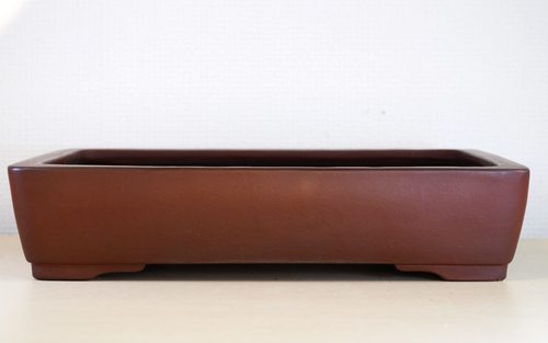Japanese Bonsai Pot Tokoname YAMAAKI 12.3"(31.2cm) Brown Unglazed Rectangle Y854 - Picture 2 of 11
