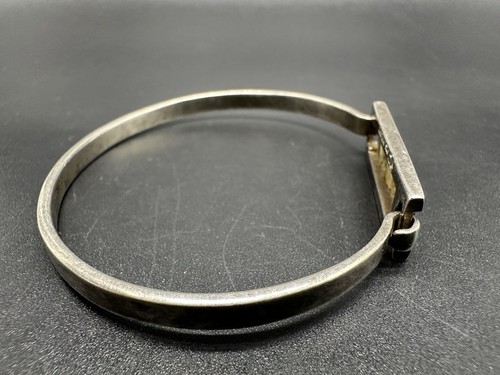 Sterling Silver MOP Hook Eye Bangle Bracelet - Picture 5 of 9